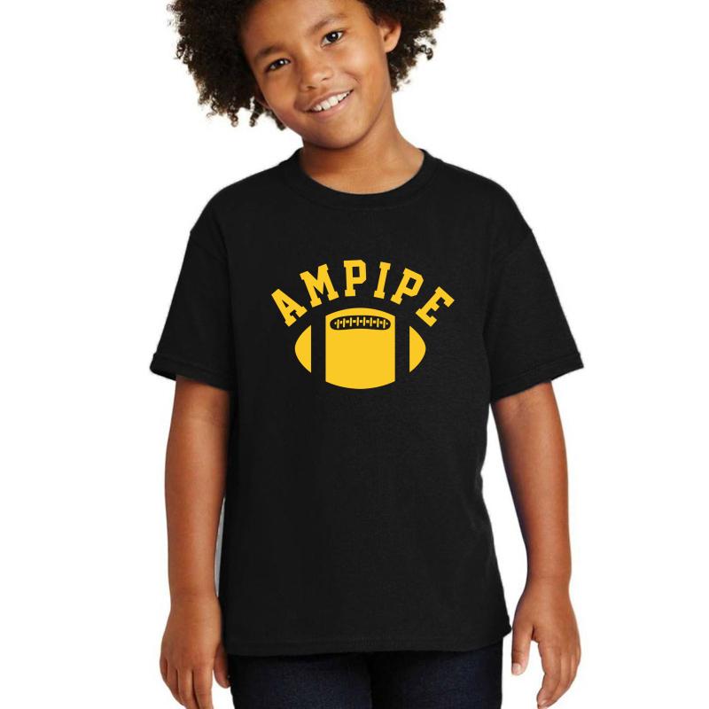 Ampipe High School Bulldogs Football Team Youth T-Shirt Boy Black