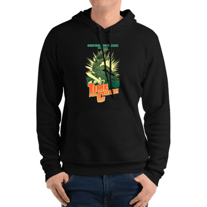 Time For Crab Unisex Hooded Sweatshirt Men Black