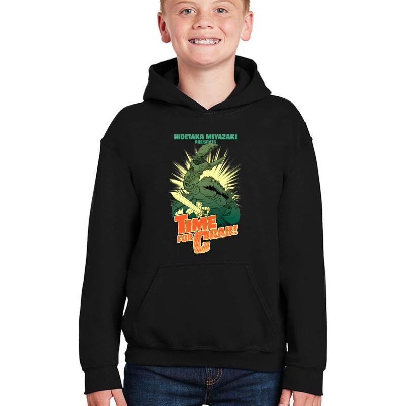 Time For Crab Youth Hooded Sweatshirt Boy Black