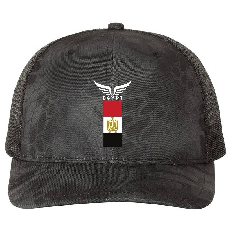 Egypt flag with Egyptian eagle Premium Flat Bill Snapback Caps