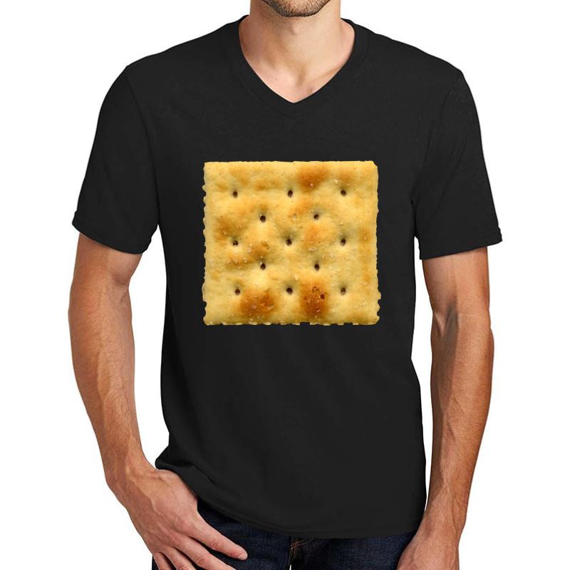 White Saltine Soda Cracker Unisex V-Neck T-Shirt Men Black