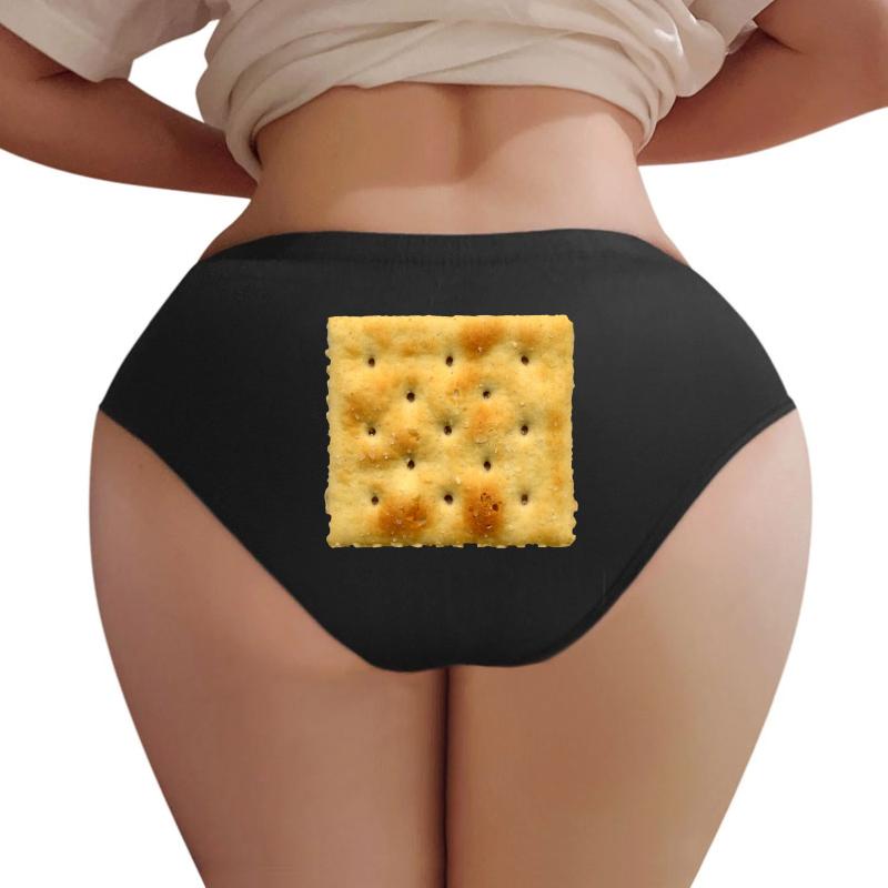 White Saltine Soda Cracker Women Underwear Panties Women Black