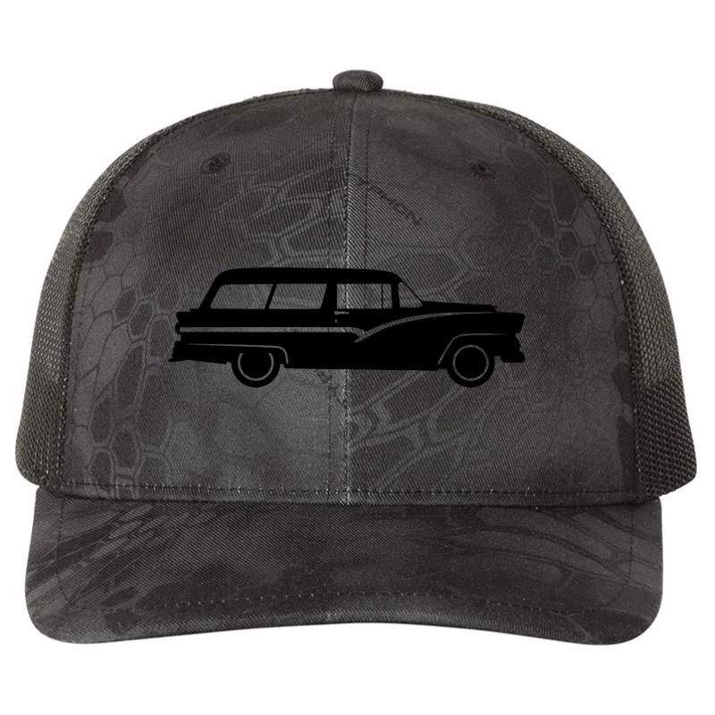 1956 Ford Parklane Station Wagon Richardson Premium Trucker Snapback Cap  Kryptek Typhon Black