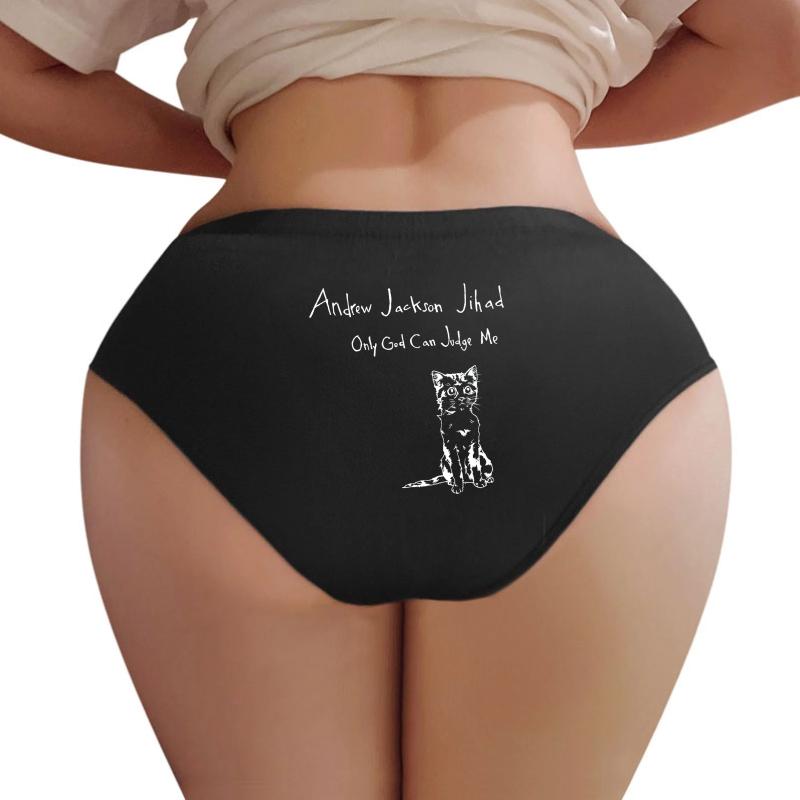 Andrew Jackson Jihad - Only God Can Judge Me Inverted  Women Underwear Panties Women Black