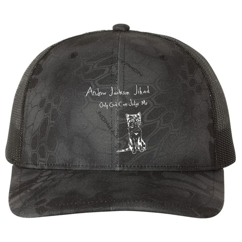 Andrew Jackson Jihad - Only God Can Judge Me Inverted  Richardson Premium Trucker Snapback Cap  Kryptek Typhon Black