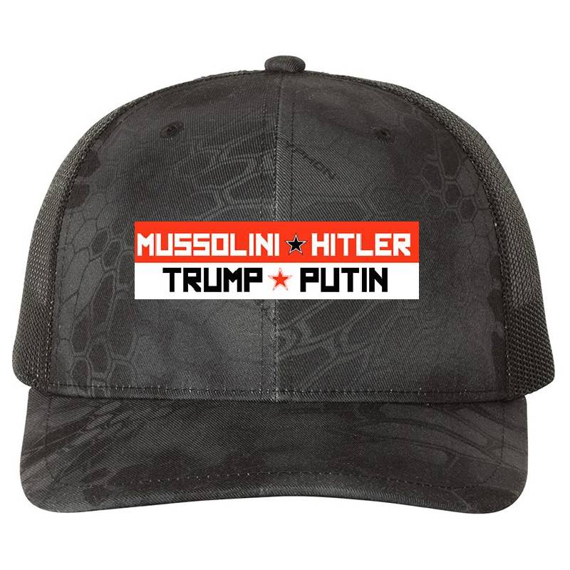 Mussolini Hitler and Trump Putin Bumper Flexfit Baseball Caps