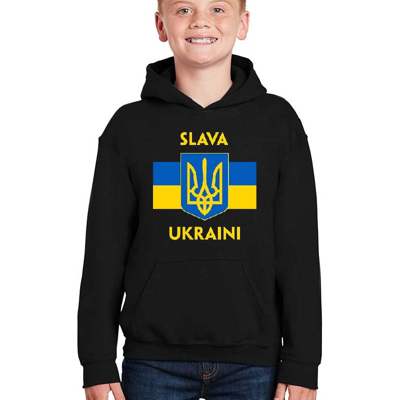 SLAVA UKRAINI TRIDENT GLORY TO UKRAINE SUPPORT UKRAINE PROTEST PUTIN Unisex Hooded Sweatshirts