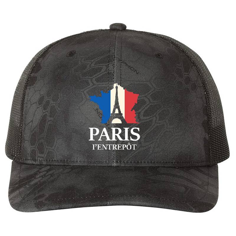 France Paris l'Entrepôt Eiffel Tower flag Premium Flat Bill Snapback Caps