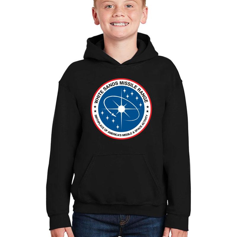 White Sands Missile Range Wsmr Logo Youth Hooded Sweatshirt Boy Black