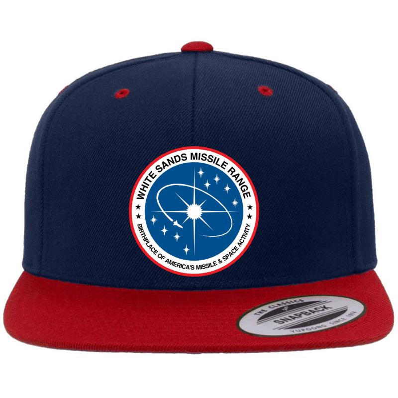 White Sands Missile Range Wsmr Logo Premium Flat Bill Snapback Cap  Navy