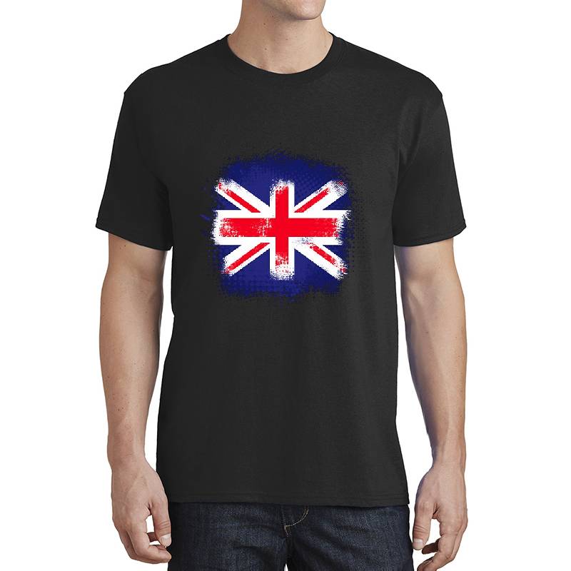United Kingdom Flag Halftone Grunge  Unisex V-Neck T-Shirts