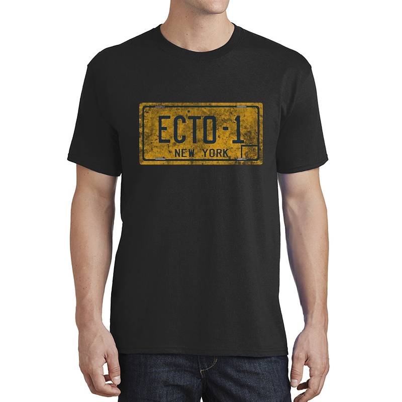 Ghostbusters - Ecto-1 License Plate - Dirty Unisex V-Neck T-Shirts