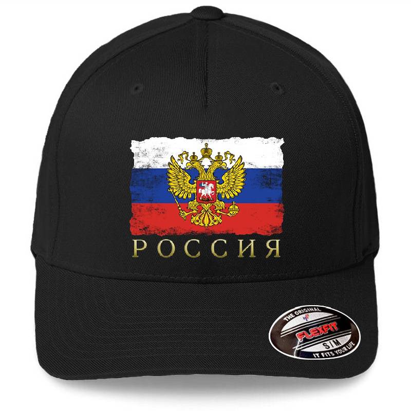 Russia flag ensign coat of arms with eagle Richardson Premium Trucker Snapback Caps