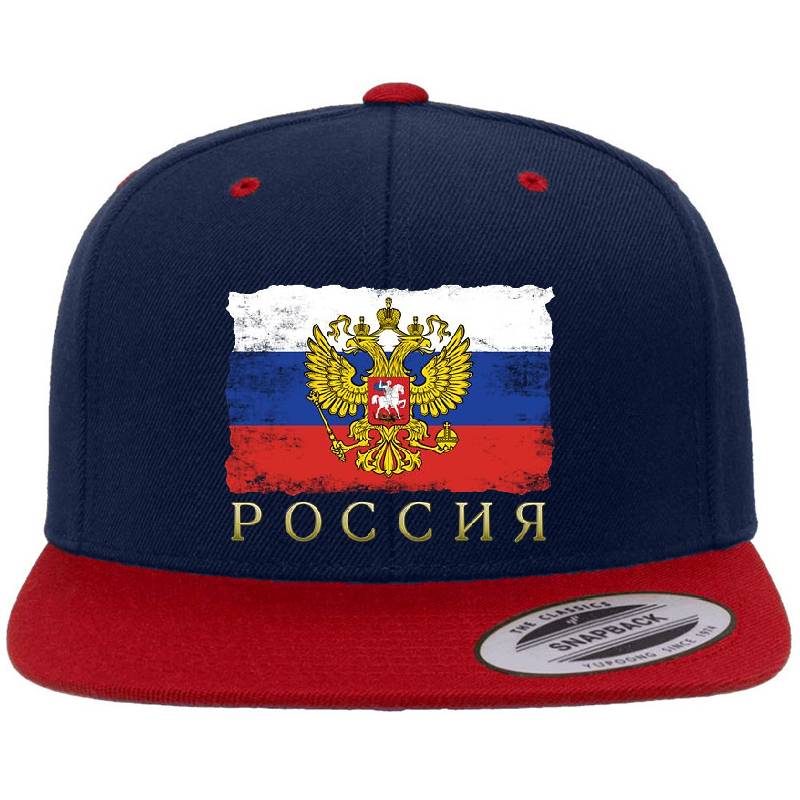 Russia flag ensign coat of arms with eagle Richardson Premium Trucker Snapback Caps
