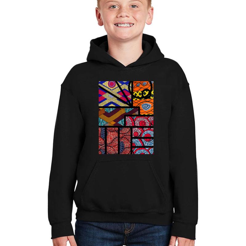 African Print Youth Hooded Sweatshirt Boy Black