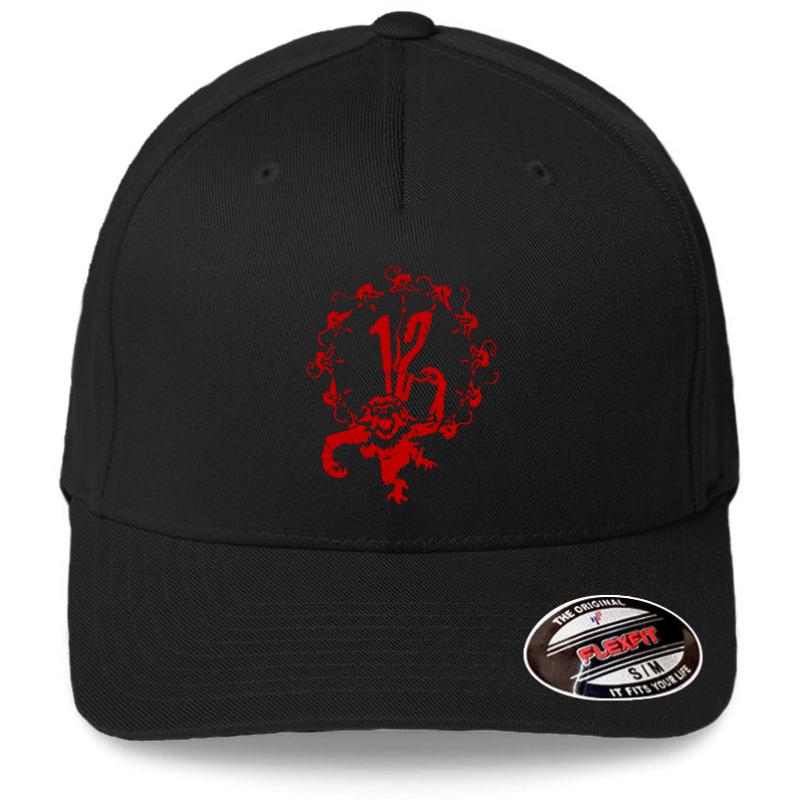 12 Monkeys - Terry Gilliam - Red On Black Flexfit Baseball Cap  Black