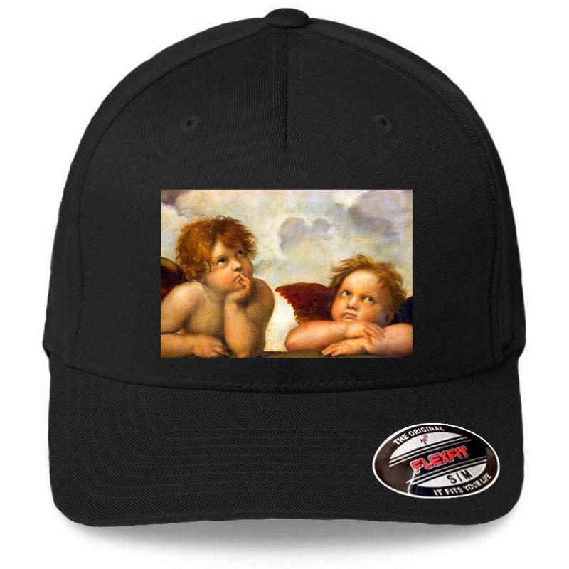 Angels Cherubs Raphael Santi Sistine Madonna Sweet Flexfit Baseball Cap  Black