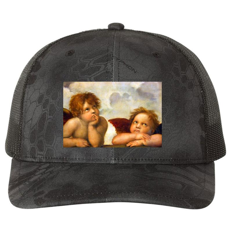 Angels Cherubs Raphael Santi Sistine Madonna Sweet Richardson Premium Trucker Snapback Cap  Kryptek Typhon Black