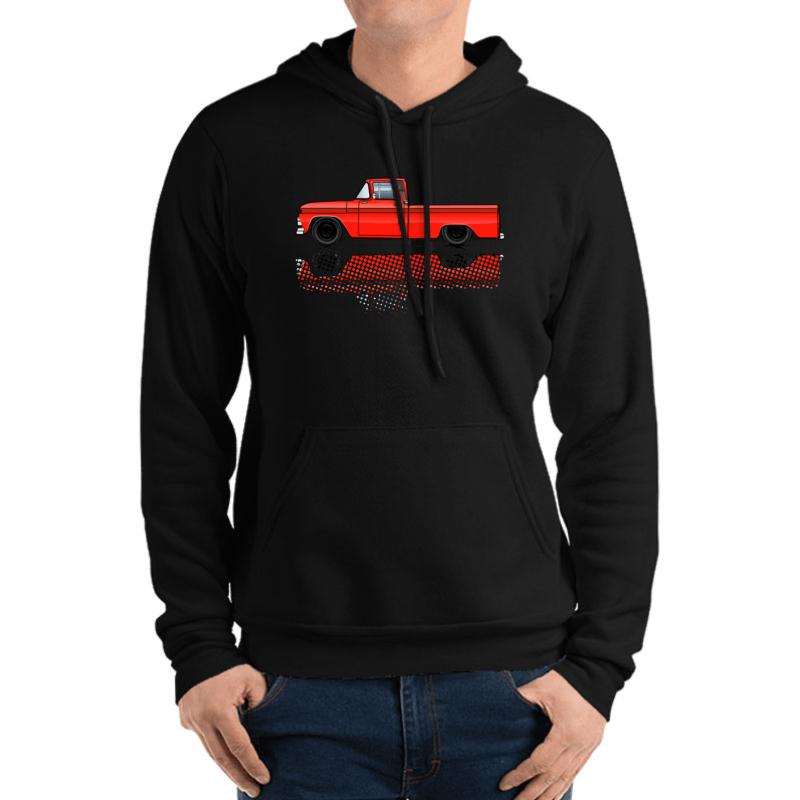 1962-63 Red Chevy C10 Truck Unisex Hooded Sweatshirt Men Black