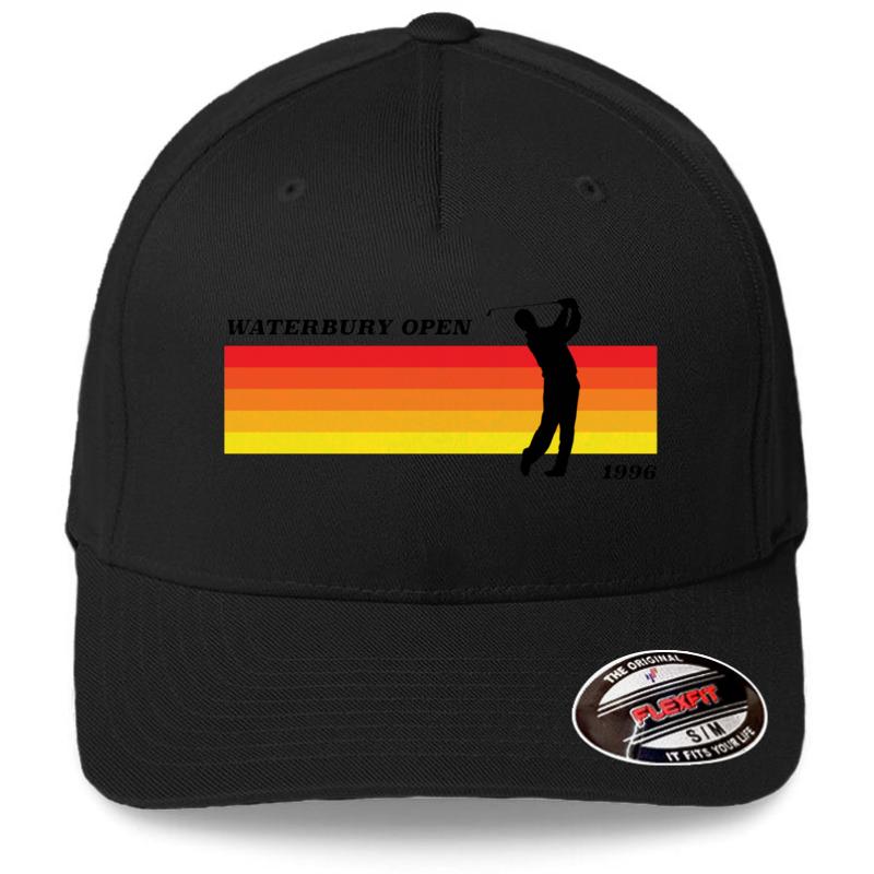 Waterbury Open Happy Gilmore Inspired Retro Style Flexfit Baseball Cap  Black