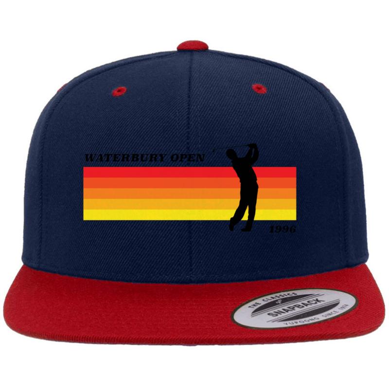 Waterbury Open Happy Gilmore Inspired Retro Style Premium Flat Bill Snapback Cap  Navy