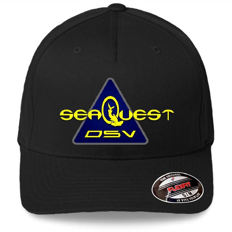 SeaQuest DSV logo Premium Flat Bill Snapback Caps