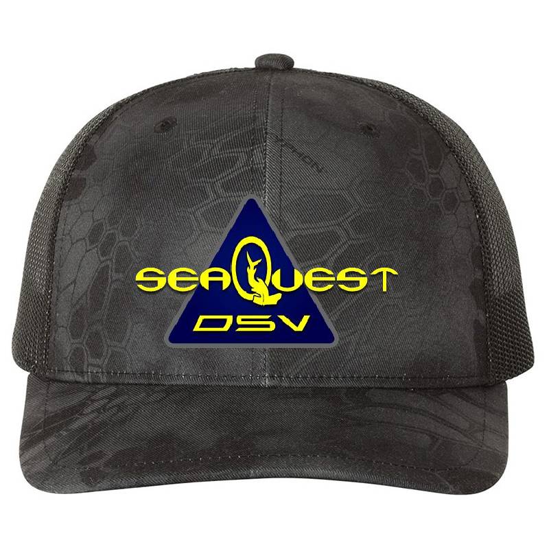 SeaQuest DSV logo Premium Flat Bill Snapback Caps