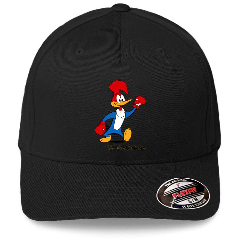 Woody Woodpecker Boxing Flexfit Baseball Cap  Black