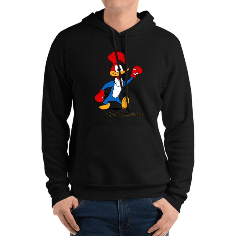 Woody Woodpecker Boxing Unisex Hooded Sweatshirt Men Black