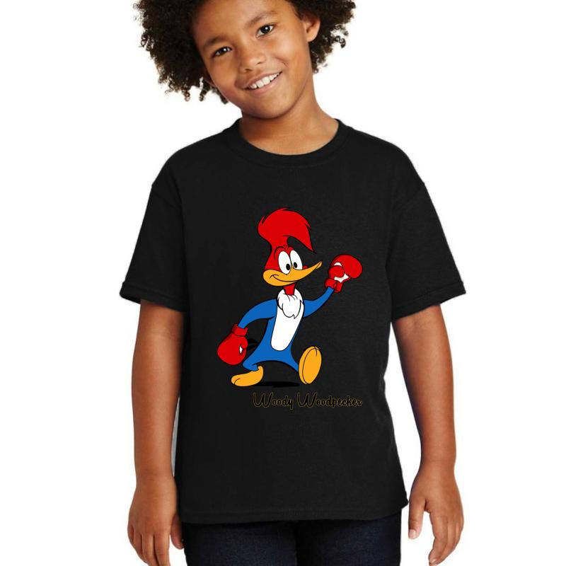 Woody Woodpecker Boxing Youth T-Shirt Boy Black