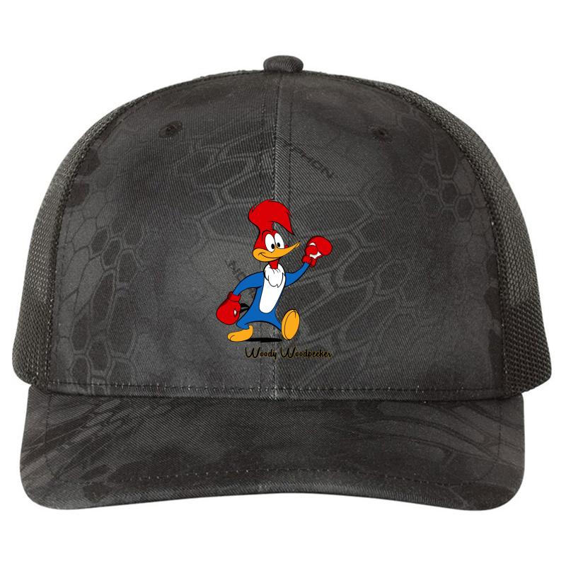 Woody Woodpecker Boxing Richardson Premium Trucker Snapback Cap  Kryptek Typhon Black