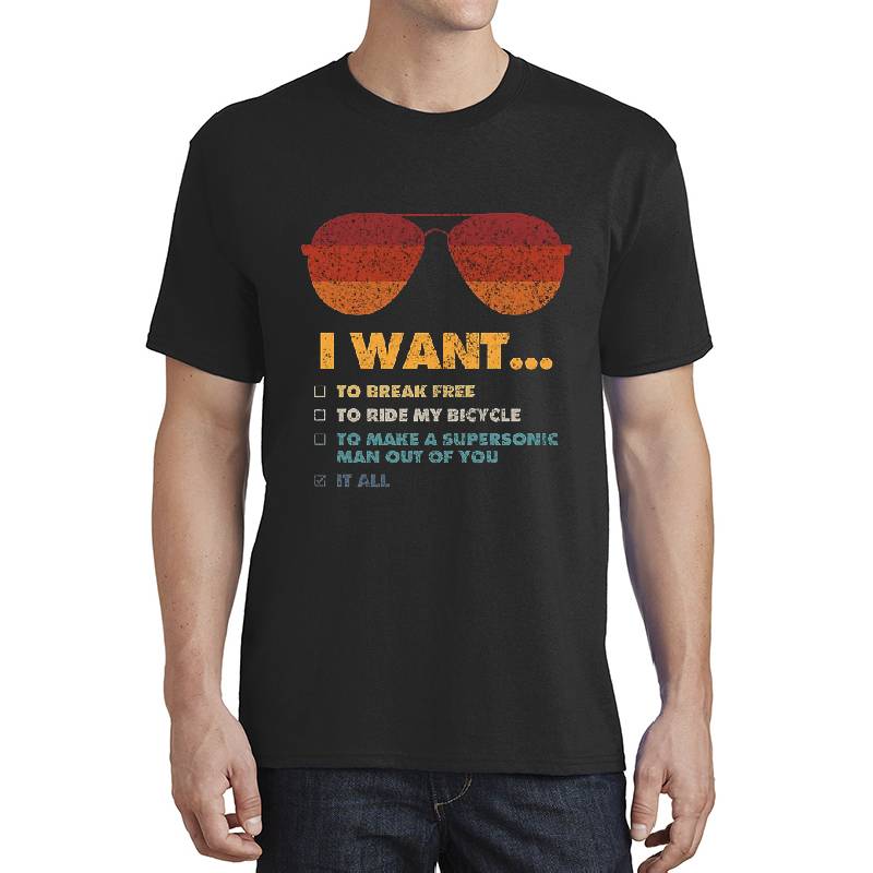 I Want To Ride My Bicycle I Sunglasses Disco Unisex Polo Jersey Sport Shirts