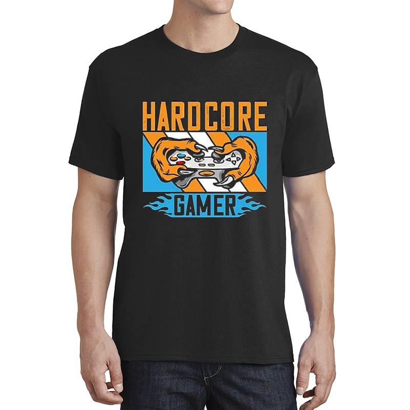 Hardcore Gamer Hardcore Gaming Shirt, Funny Gamer Shirt, Gamer Shirt, Game Addict Shirt, Gamer Gift, Gaming Present, Gift for Him, Funny Gamer Gift  Premium Flat Bill Snapback Caps