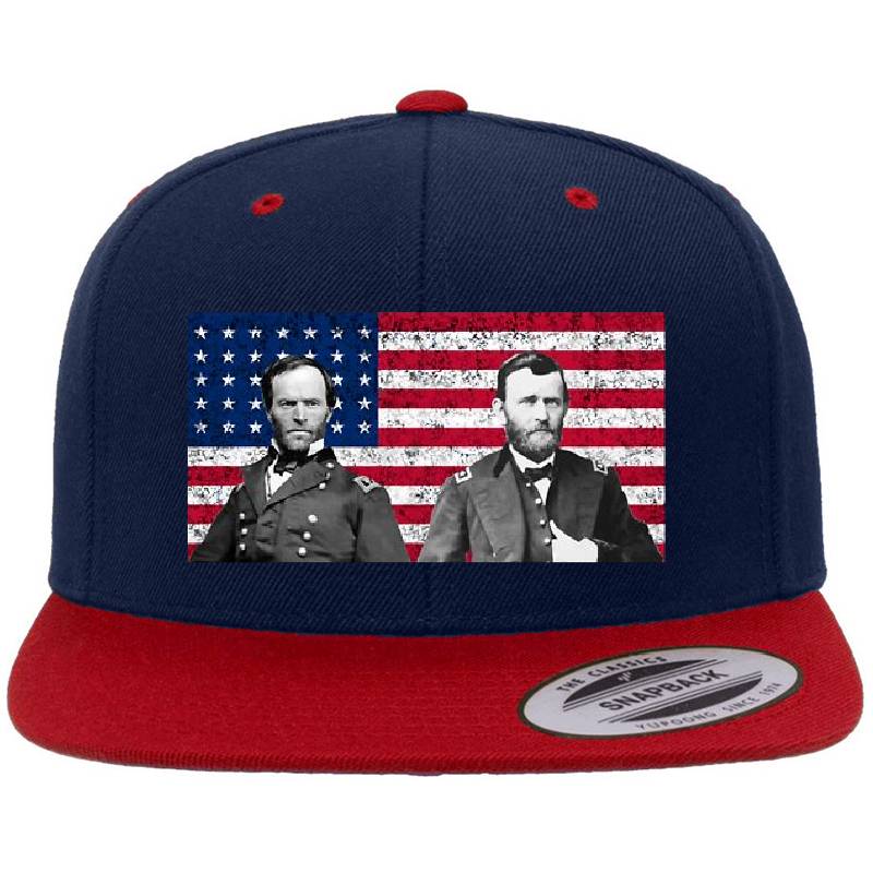 Sherman And Grant With The American Flag  Unisex Polo Jersey Sport Shirts