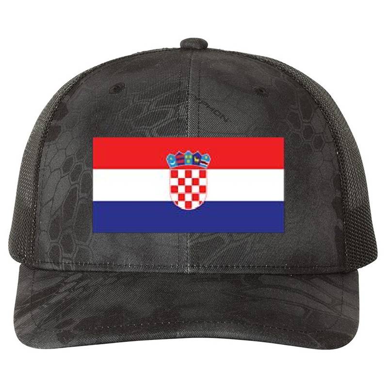 Croatia Flag Premium Flat Bill Snapback Caps