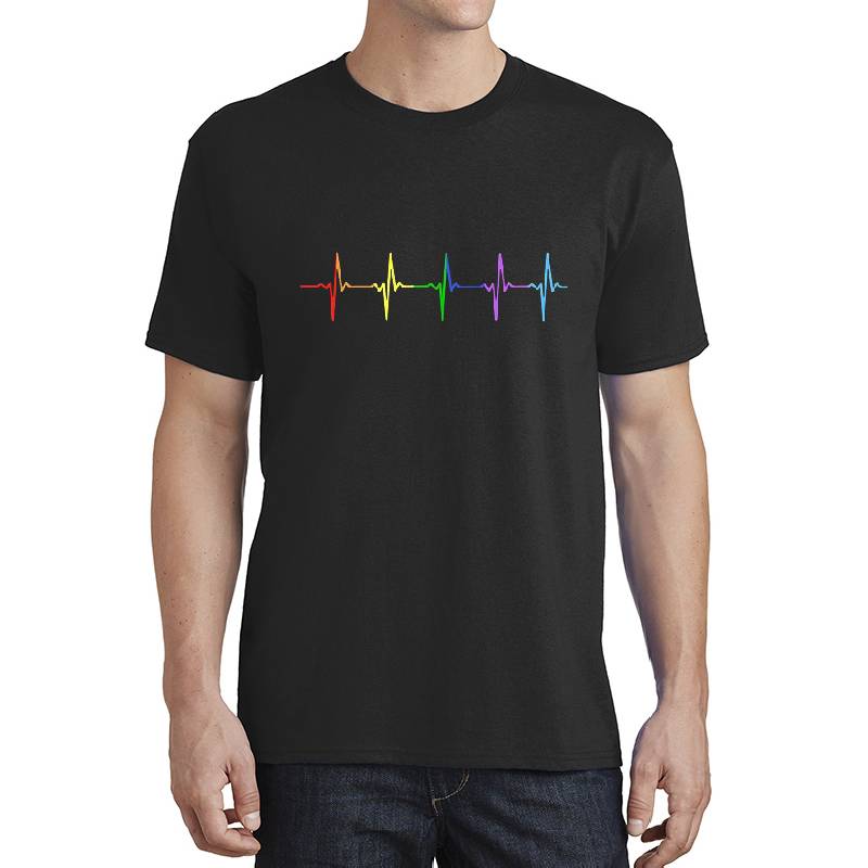Rainbow Pulse Hearbeat LGBT Classic T-Shirt Flexfit Baseball Caps
