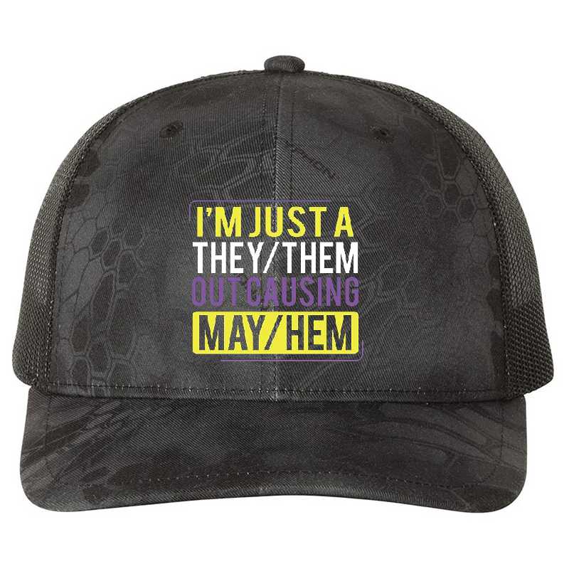They Them Out Causing Mayhem Funny Non Binary Unisex T-shirts