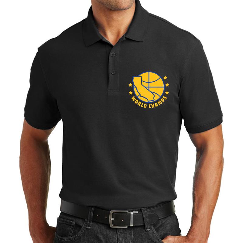 2017 Warriors Five Dubs 5W Championship World Champs Unisex Polo Jersey Sport Shirt Men Black