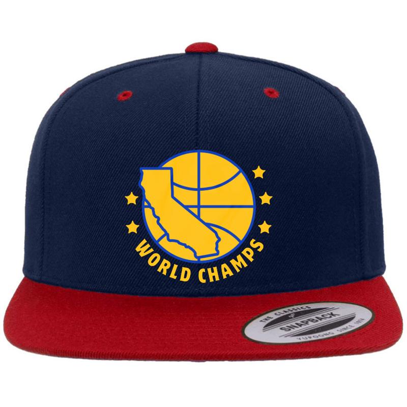 2017 Warriors Five Dubs 5W Championship World Champs Premium Flat Bill Snapback Cap  Navy