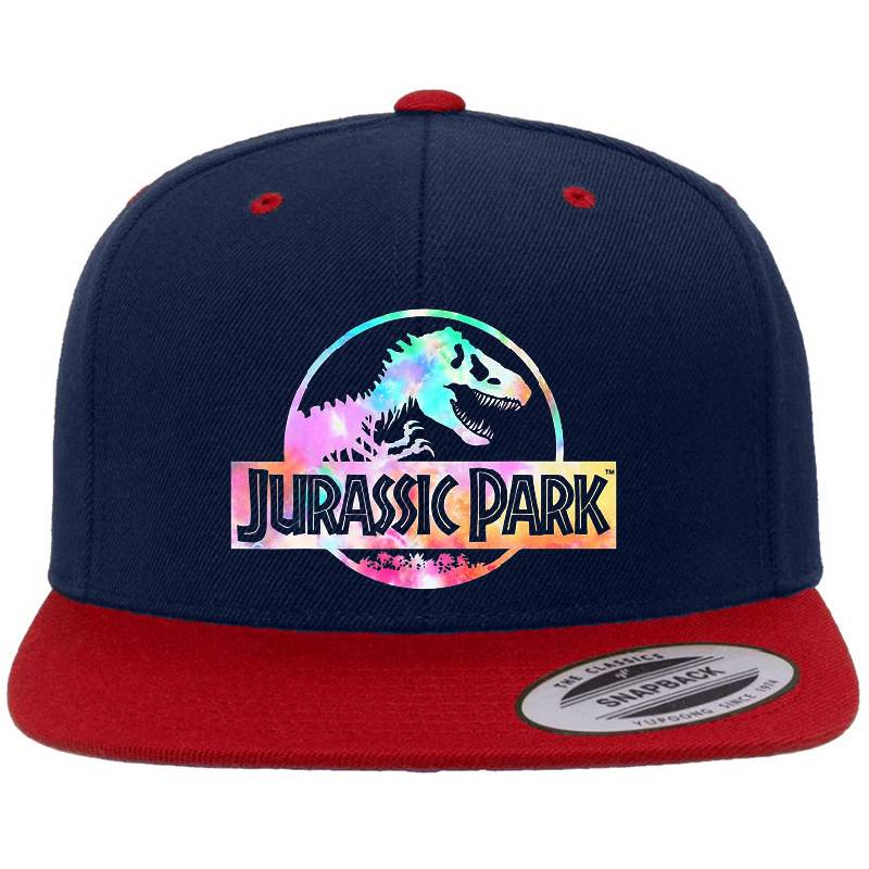 Jurassics Park Blue & Purple Fossil Logo Graphic Flexfit Baseball Caps