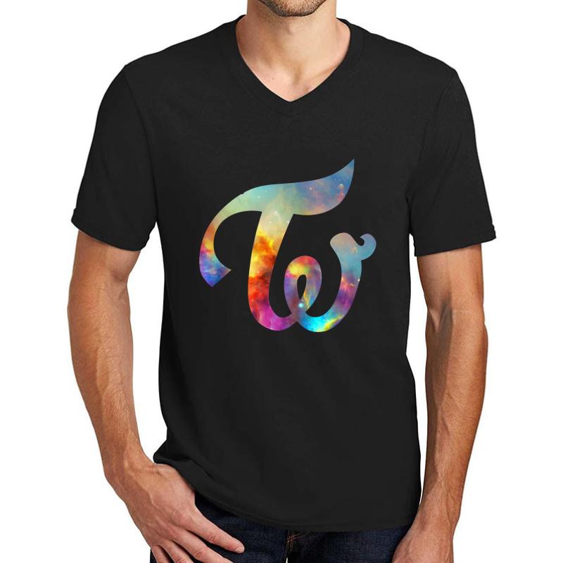 Twice Nebula Unisex V-Neck T-Shirt Men Black