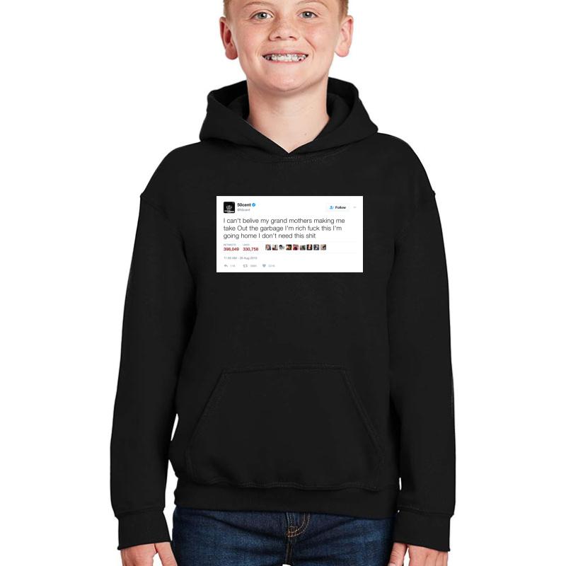 50 Cent - Taking Out Grandma's Garbage Youth Hooded Sweatshirt Boy Black