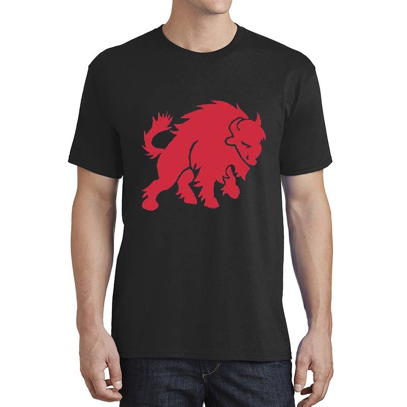 Red Bison Emblem Premium Flat Bill Snapback Caps