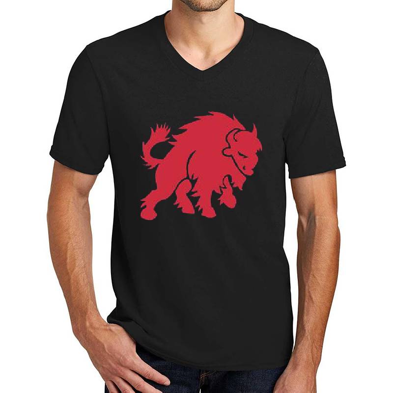 Red Bison Emblem Premium Flat Bill Snapback Caps