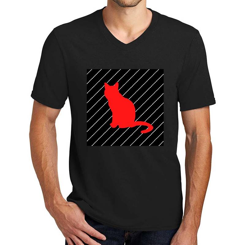 Cat Stripes RedBlack Unisex T-shirts