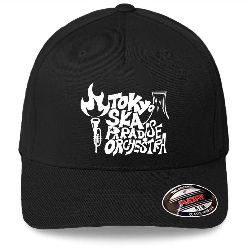 Tokyo Ska Paradise Orchestra White Logo Premium Flat Bill Snapback Caps