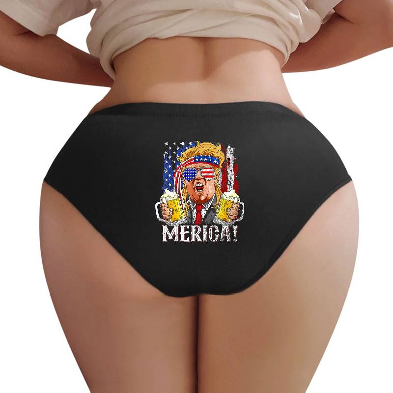 Hot Trump Mullet 4th Of July USA American Flag Merica Trump 2024  Premium Flat Bill Snapback Caps