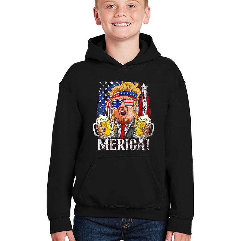 Hot Trump Mullet 4th Of July USA American Flag Merica Trump 2024  Premium Flat Bill Snapback Caps
