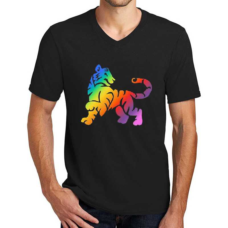 Multicolored Tiger Emblem Unisex T-shirts