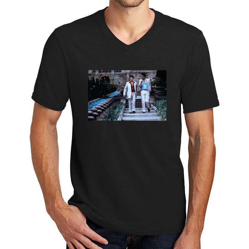 Tony Montana & Alejandro Sosa Scarface 1983 Unisex V-Neck T-Shirt Men Black